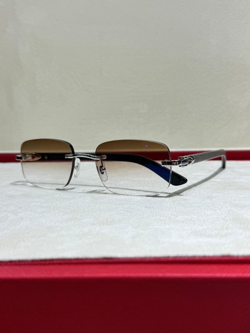 Eyeglass frame viewed from above
