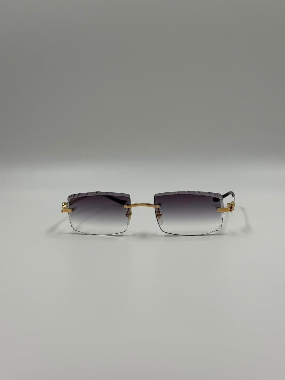 Slim sunglasses with dark lenses