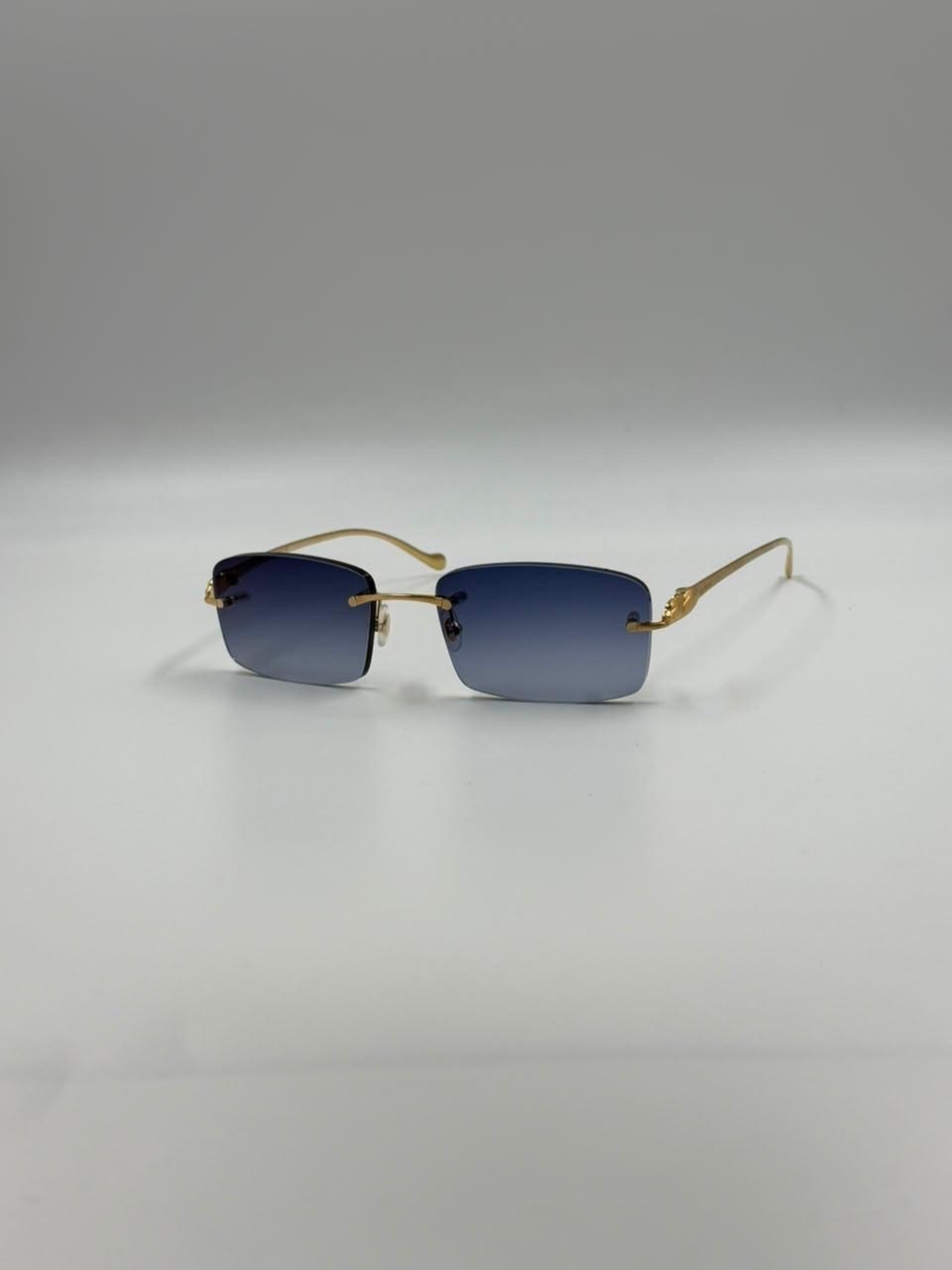 Dark blue-lensed sunglasses