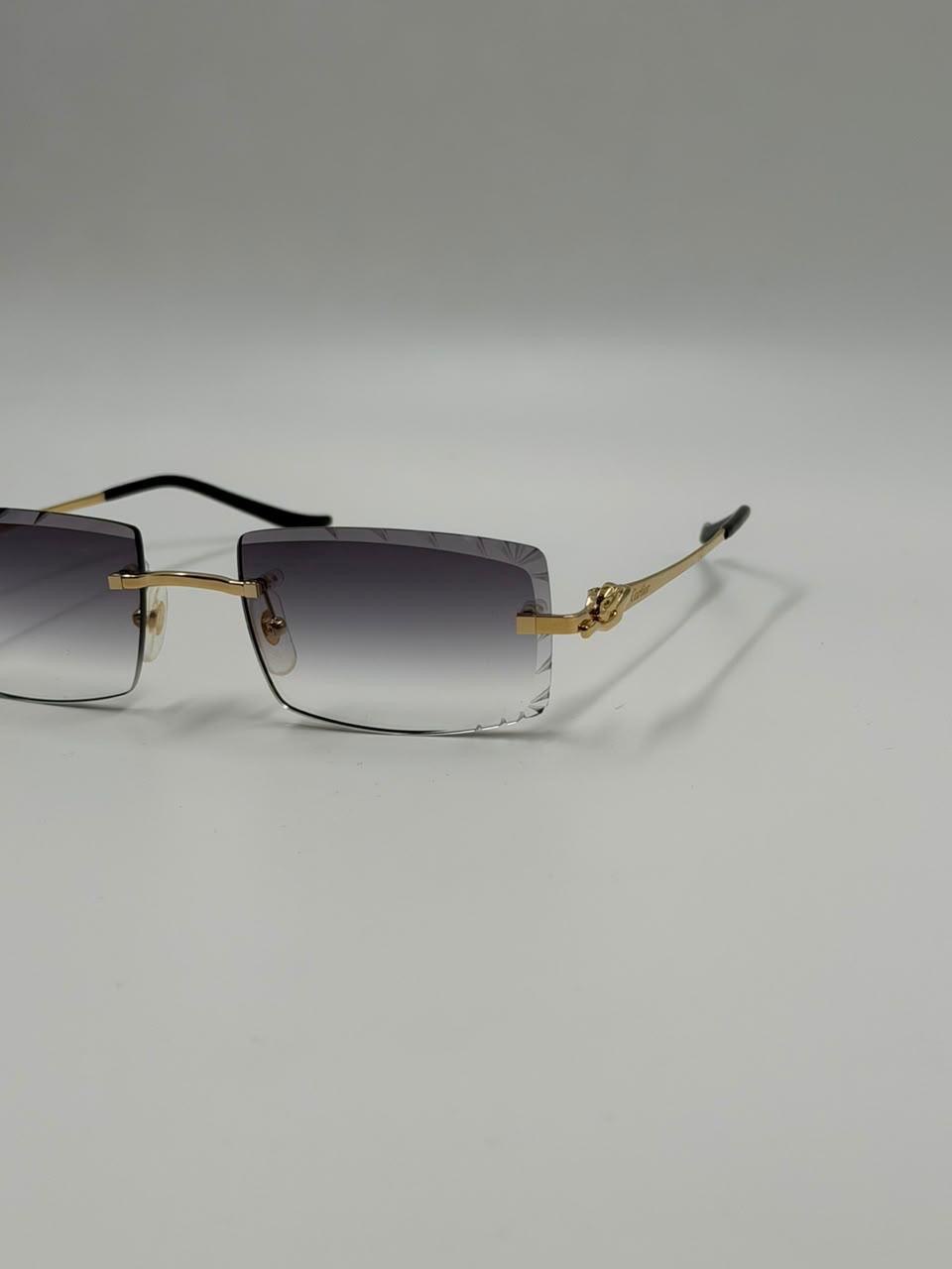 Narrow dark-lensed sunglasses