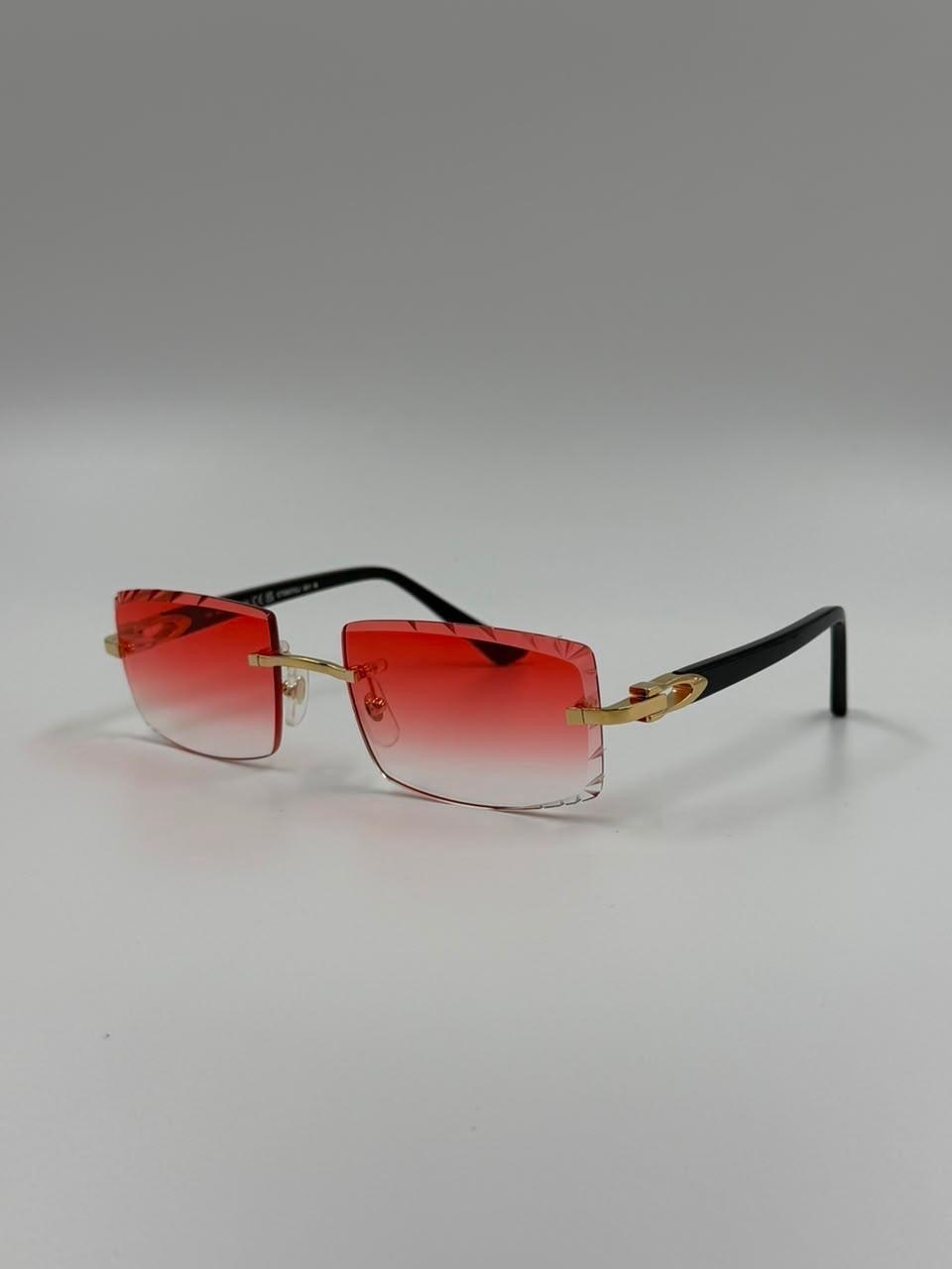 Red-lensed sunglasses