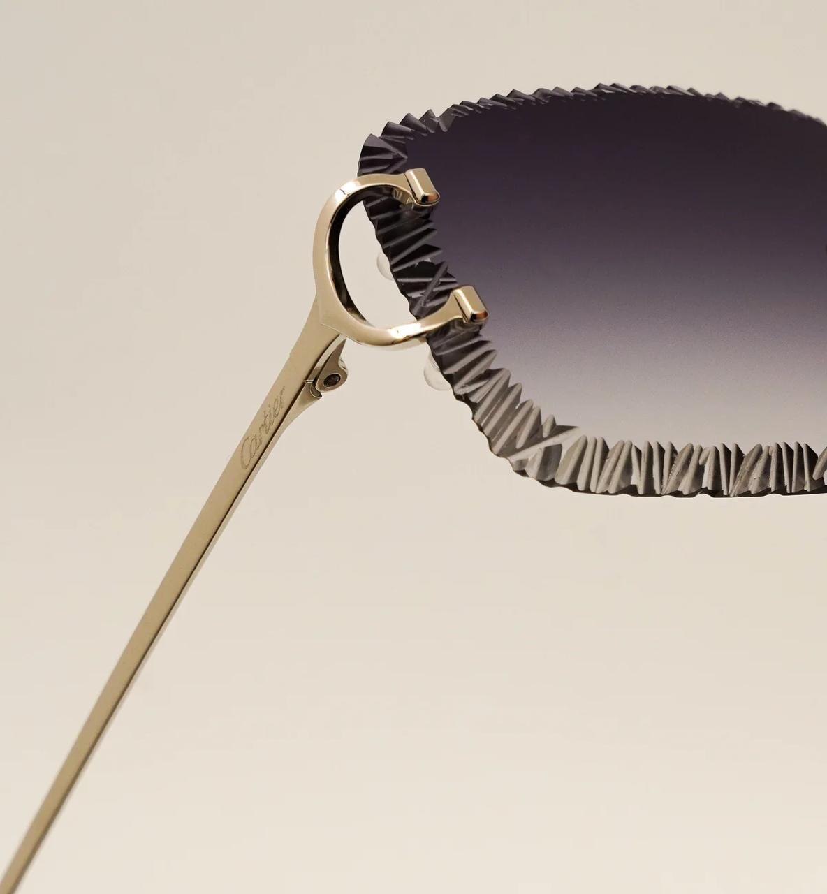Close-up of a decorative eyeglass rim