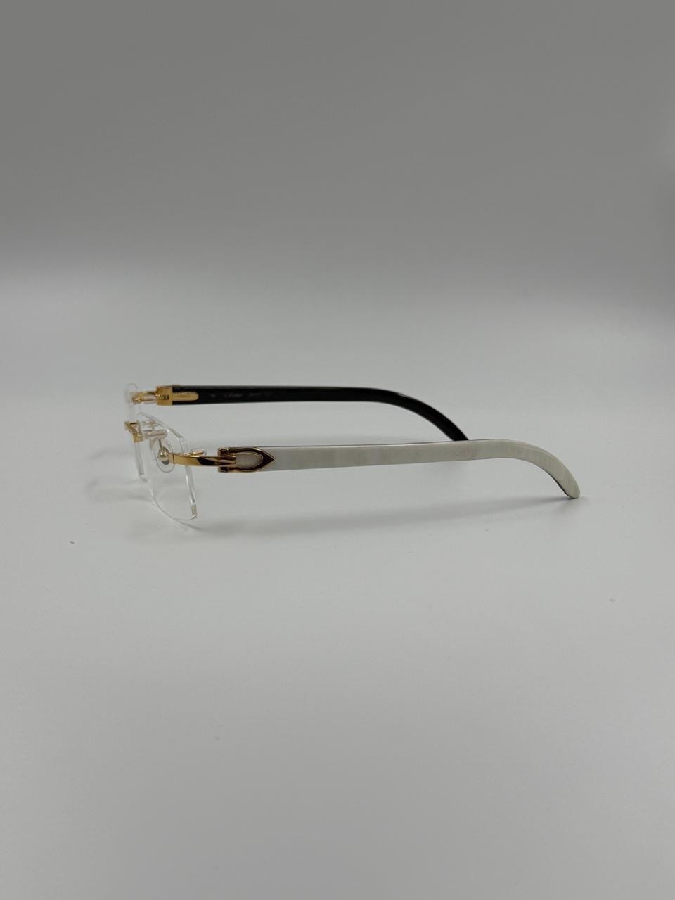 Fine gold-toned eyewear from the side